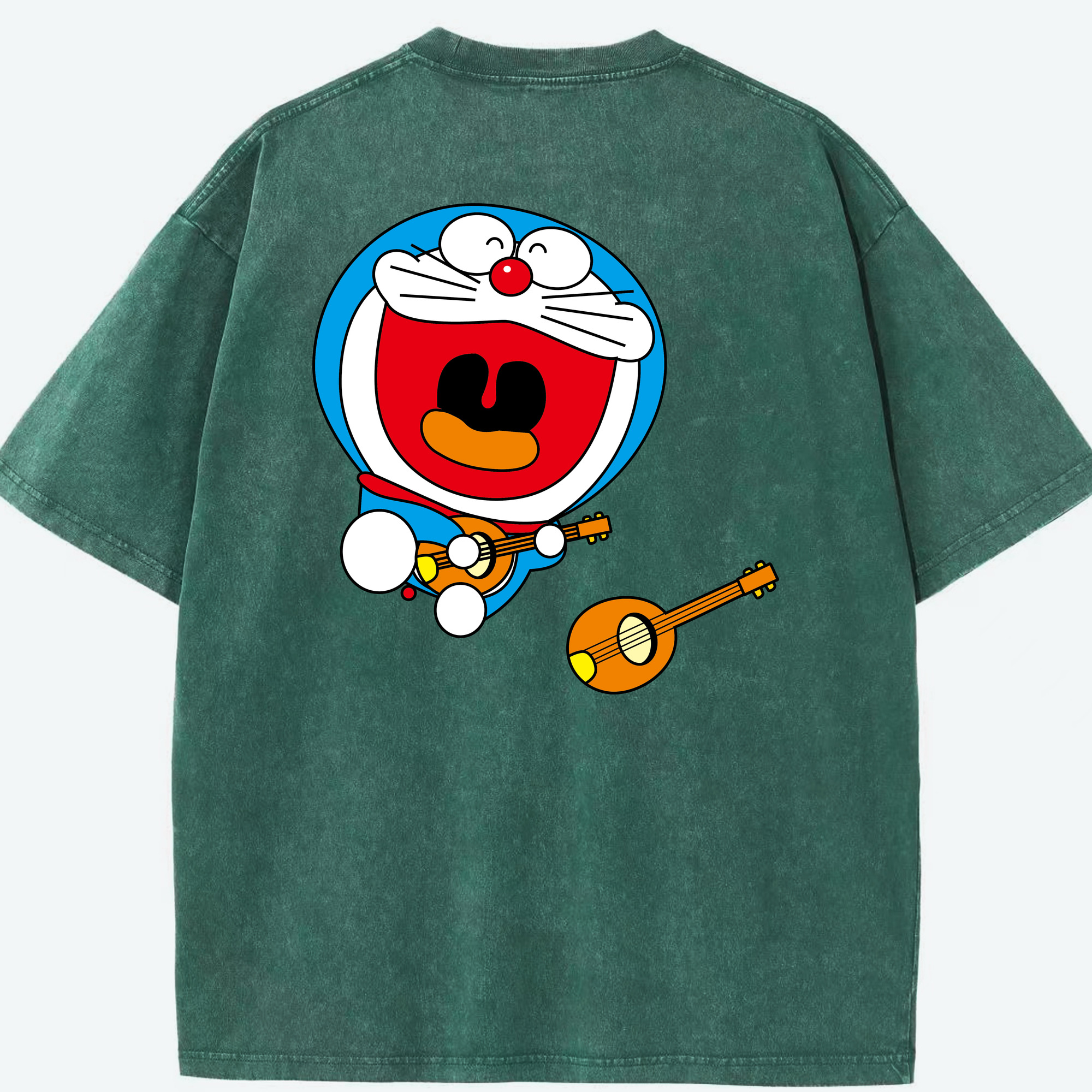 （画像用） ドラえもん Doraemon 綿100% ヴィンテージ風 半袖Tシャツ（背面プリント）